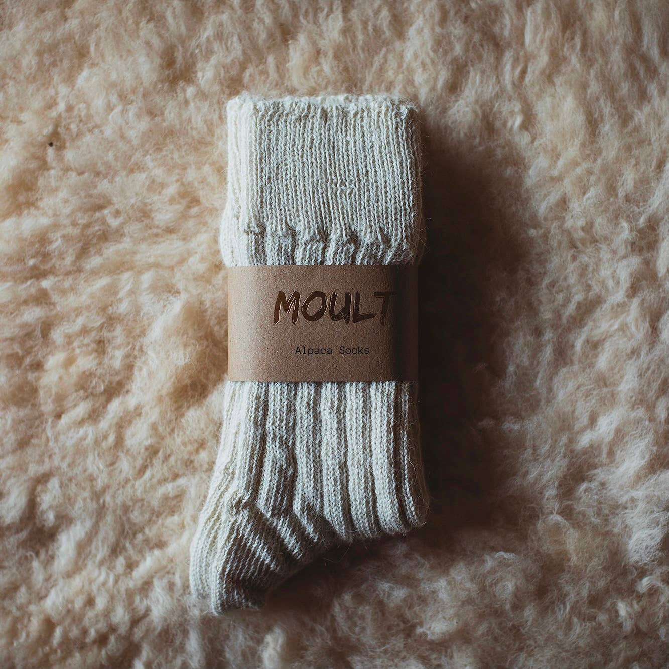 Moult - Alpaca Socks: Ecru, Small (UK4-7)