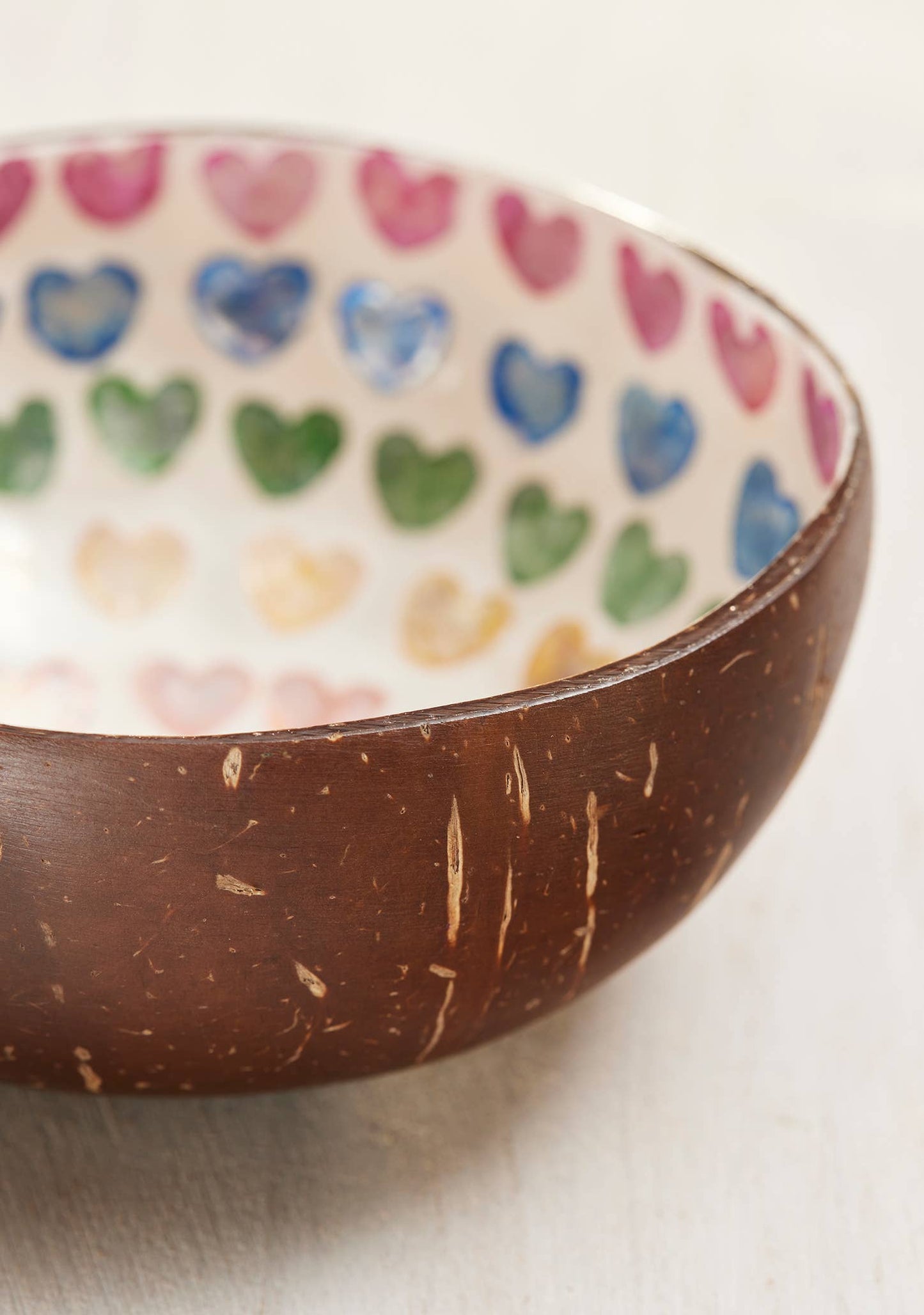 Namaste - Coconut Bowl, Shell Rainbow Heart