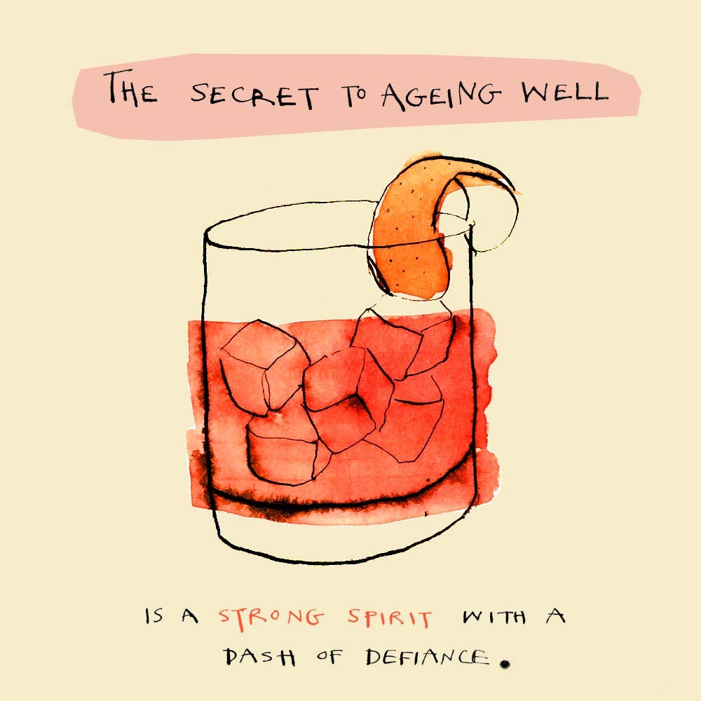 Poet and Painter - 'Ageing Well Negroni' Greetings Card