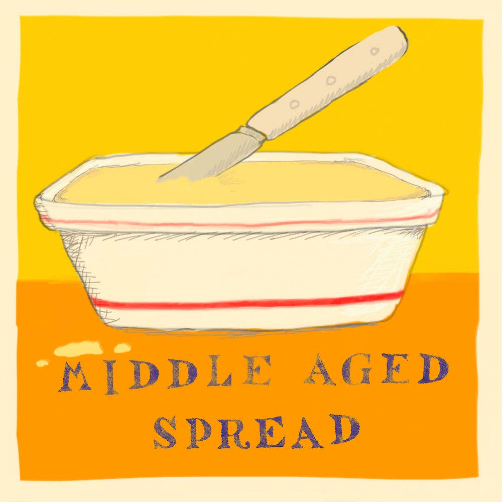 Poet and Painter - 'Middle Aged Spread' Greetings Card , FP213