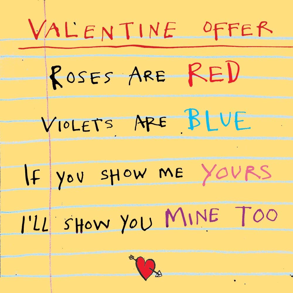 Poet and Painter - 'Roses Poem Valentine Offer' Greetings Card , FP2091