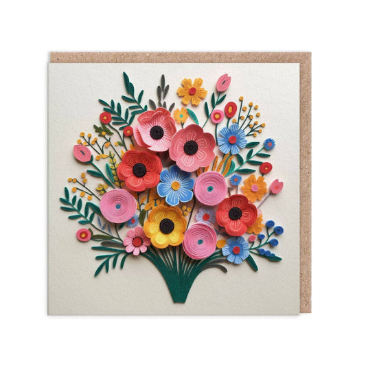 Ohh Deer UK + EU - Paper Flowers Greeting Card (11676)