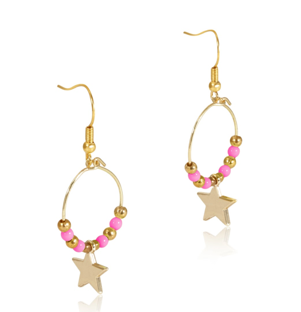 Cockatoo Pink Star Earrings