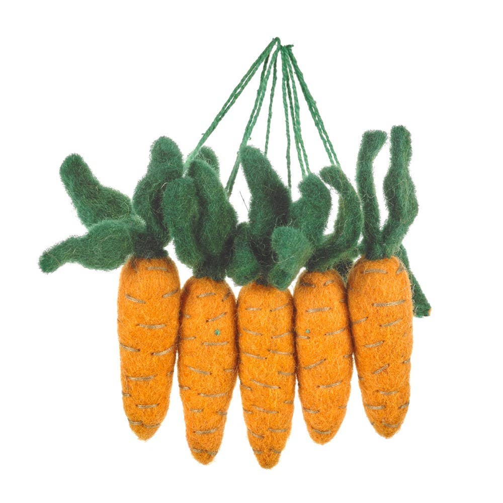 Felt So Good - Handmade Hanging Carrots (Bag of 5) Biodegradable Hanging