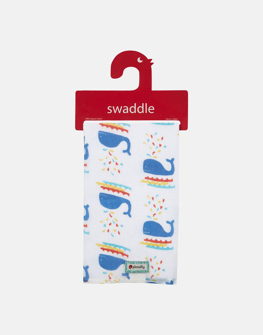 Piccalilly - WHALE MUSLIN SWADDLE