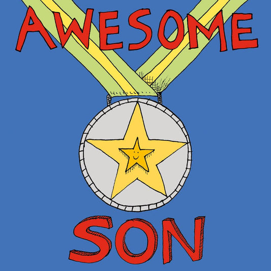 Poet and Painter - 'Awesome Son' Medal Everyday Greeting Card