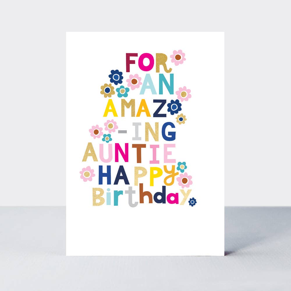 Rachel Ellen Designs - Checkmate - Auntie Birthday/Floral Words