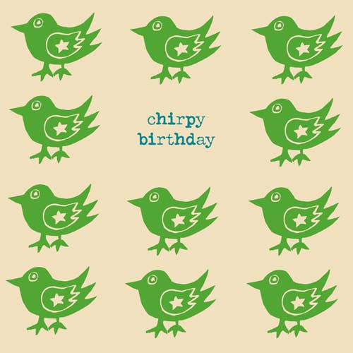 Poet and Painter - 'Chirpy Birthday' Greetings Card, FP3216