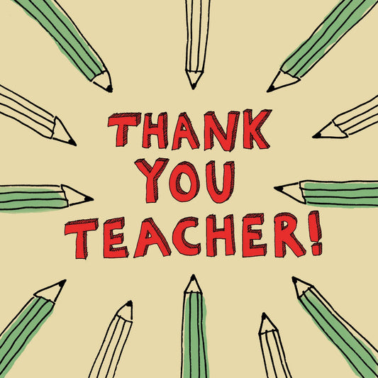 Poet and Painter - 'Thank You, Teacher'  Thank you Greetings Card - FP3443