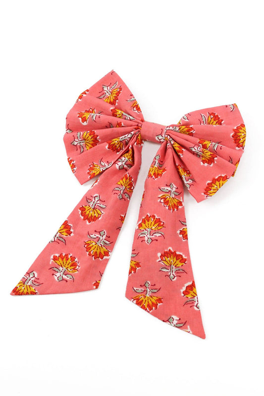 My Doris - CORAL FLORAL VINTAGE BOW