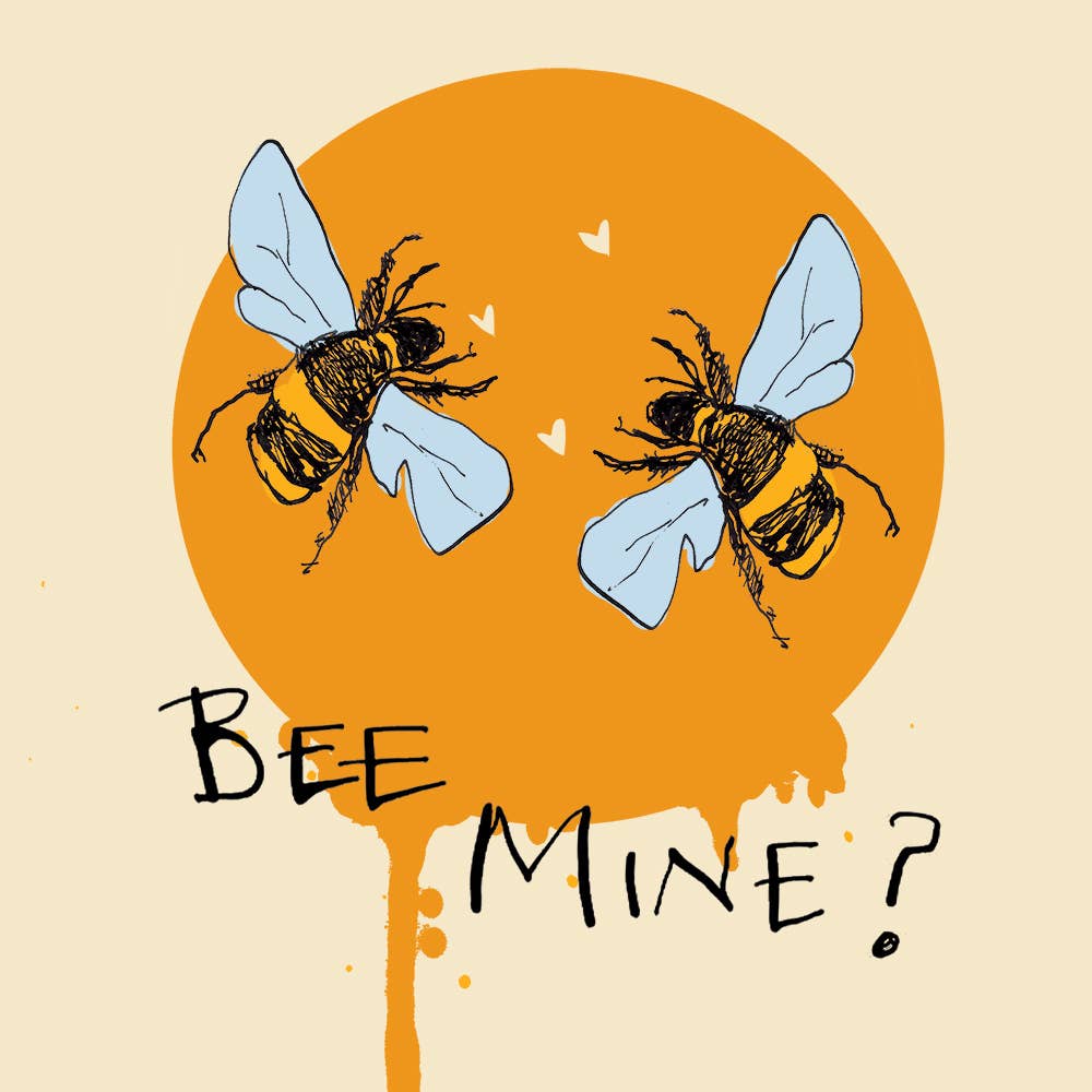 Poet and Painter - 'Bee Mine?' Greetings Card