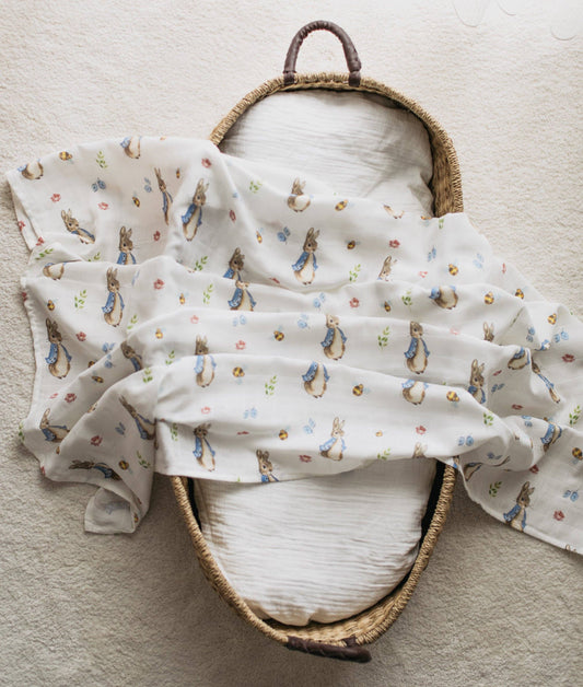 Blzandco - Blue Bunny Muslin Swaddle