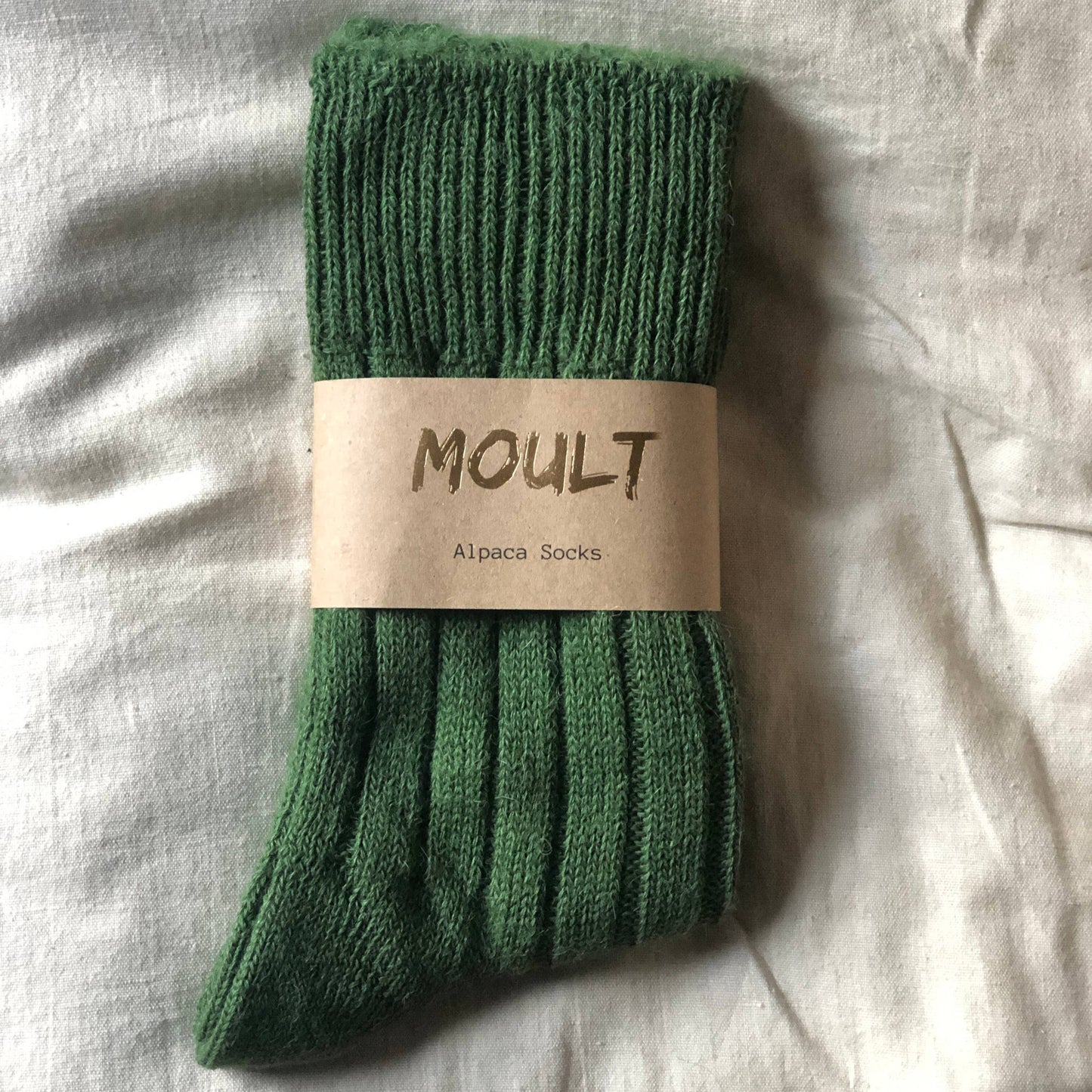 Moult - Alpaca Socks: Green, Small (UK4-7)