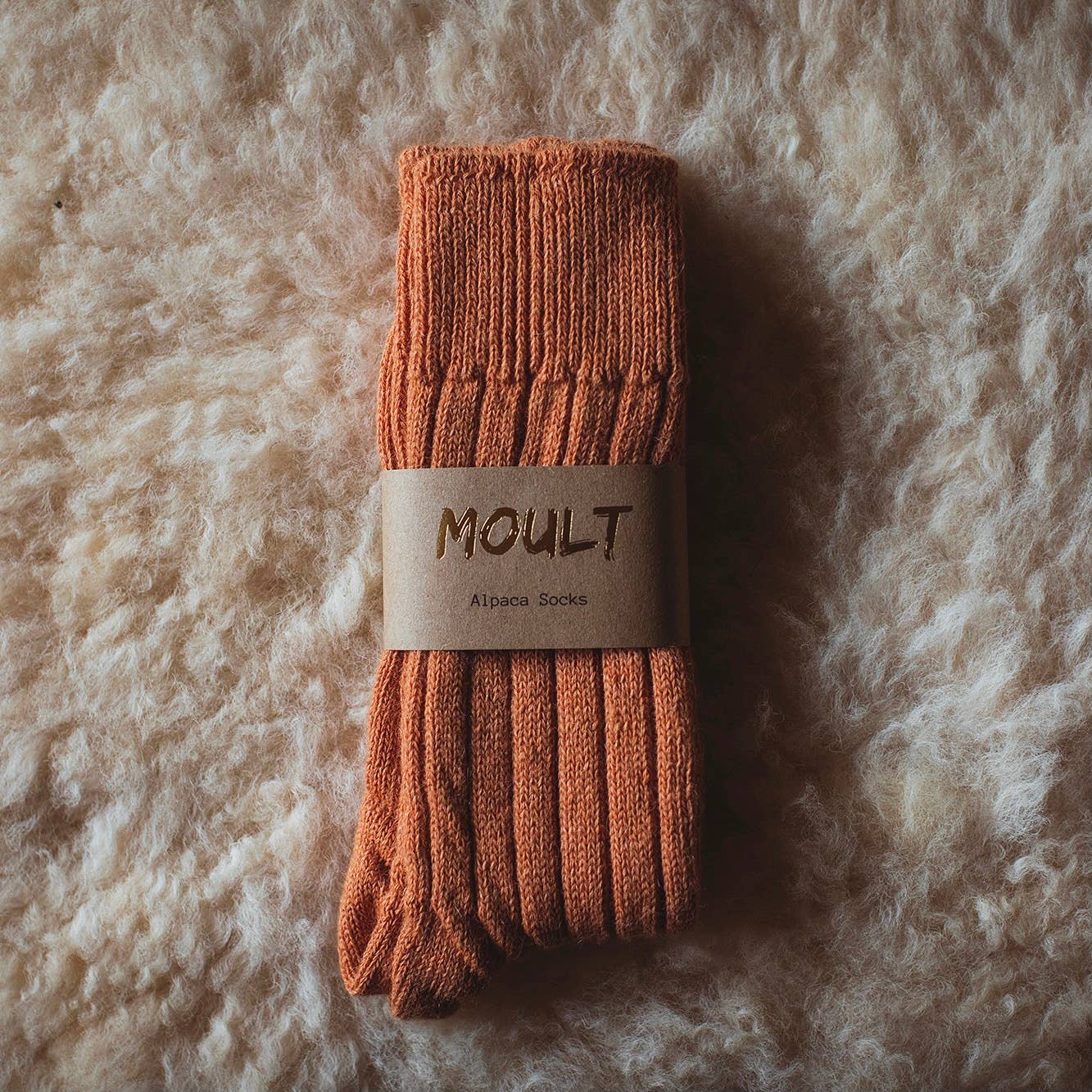 Moult - Alpaca Socks: Fawn, Small (UK4-7)