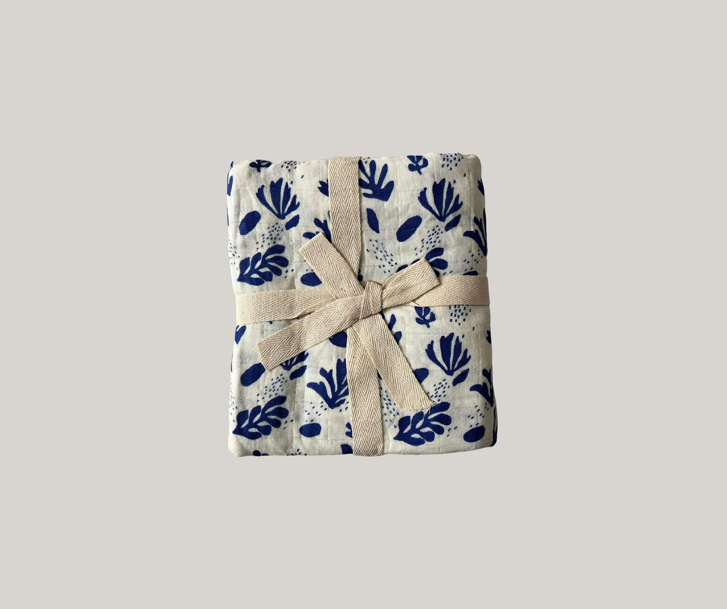 Solstice Stories - Large Organic Cotton Muslin Swaddle Blanket - Matisse Blue