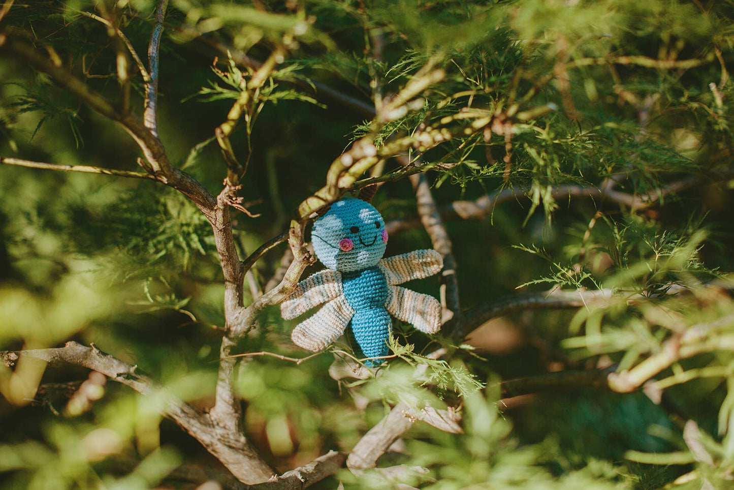 Pebblechild - Baby Toy Dragonfly rattle - petrol