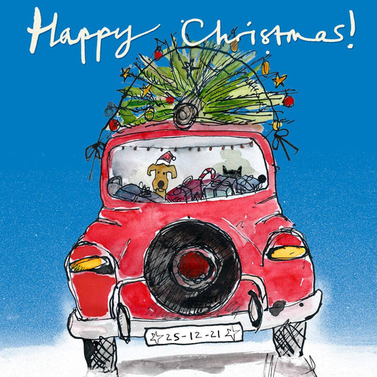 Poet and Painter - 'Christmas Car' Themed Christmas Card