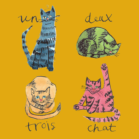 Poet and Painter - 'Un, Deux, Trois, Chat' Everyday Greetings Card FP3503