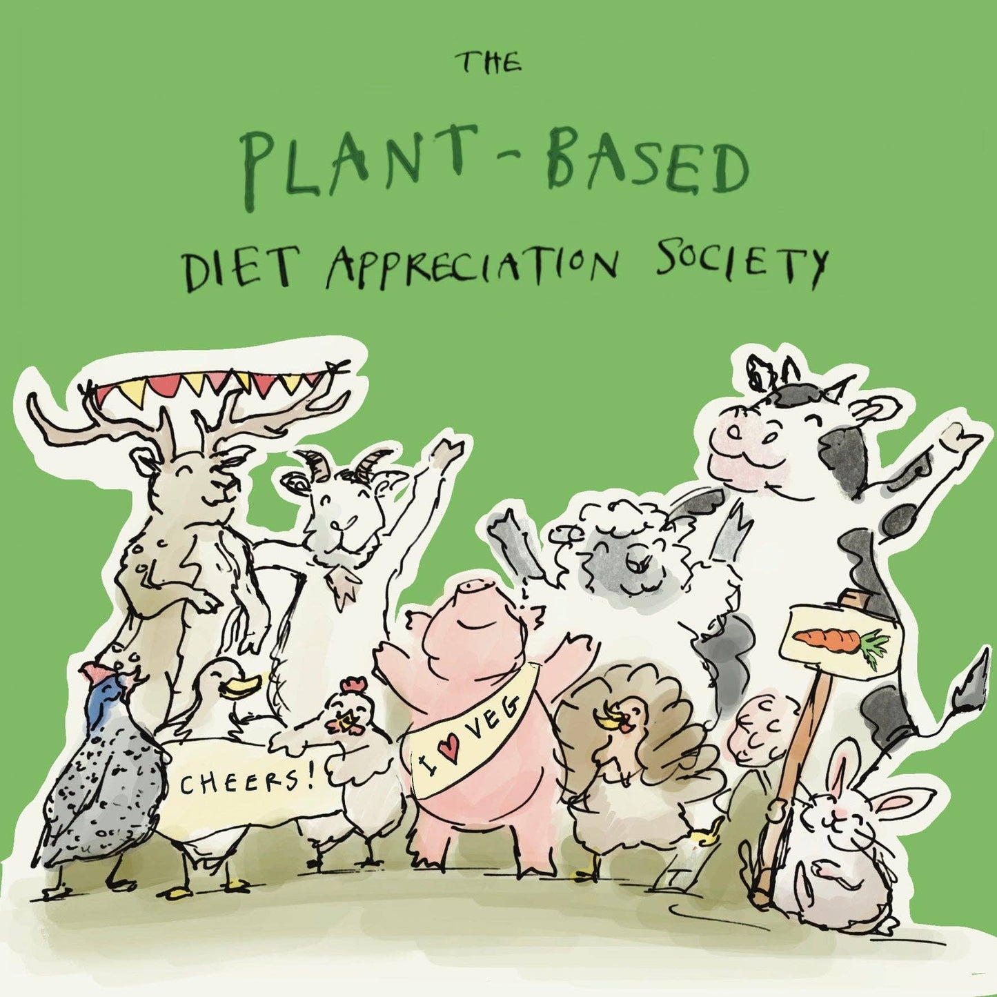 Poet and Painter - 'Plant Based Diet Appreciation Society' Greetings Card