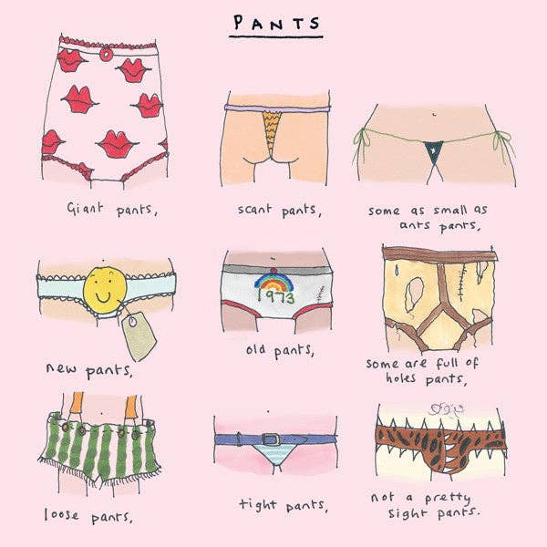 Poet and Painter - 'Pants II' Greetings Card , FP35