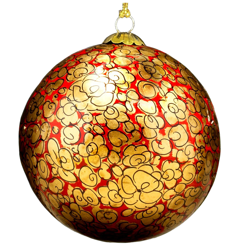 Honest love our planet - Hand-Painted Red Christmas Bauble Ornament