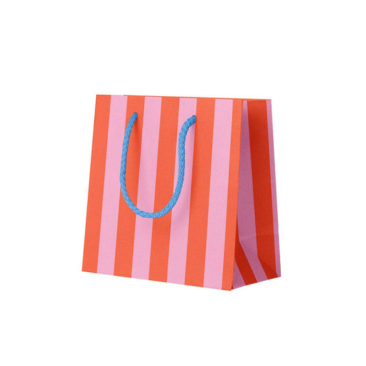 Ohh Deer UK + EU - Pink And Orange Stripe Mini Gift Bag (11784)