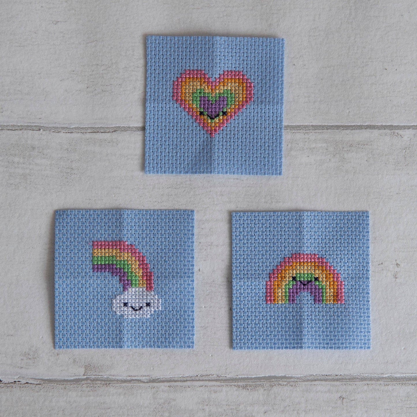 Marvling Bros Ltd - Kawaii Rainbow Cloud Mini Cross Stitch Kit  In A Matchbox
