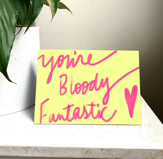 Nicola Rowlands - Bloody Fantastic thank you card