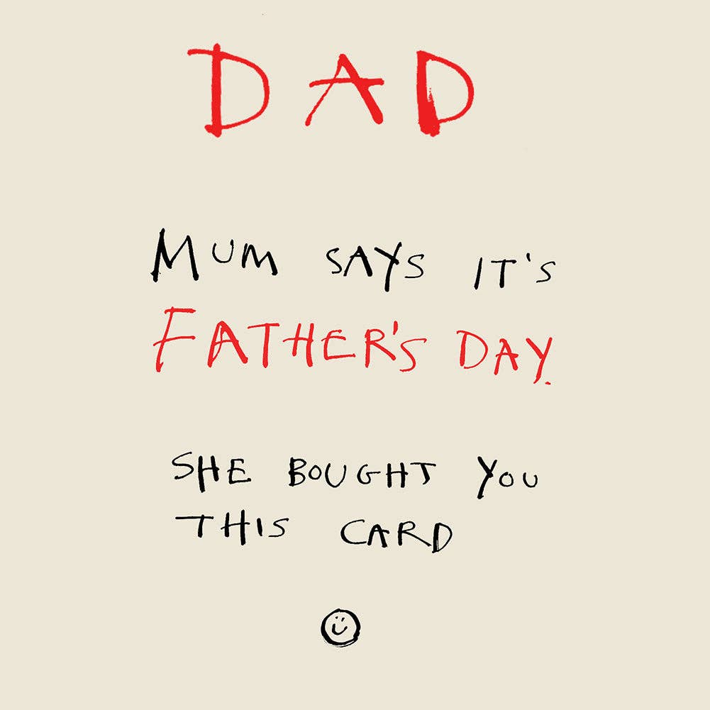 Poet and Painter - 'Father's Day Scrawl' Greetings Card , FP1066