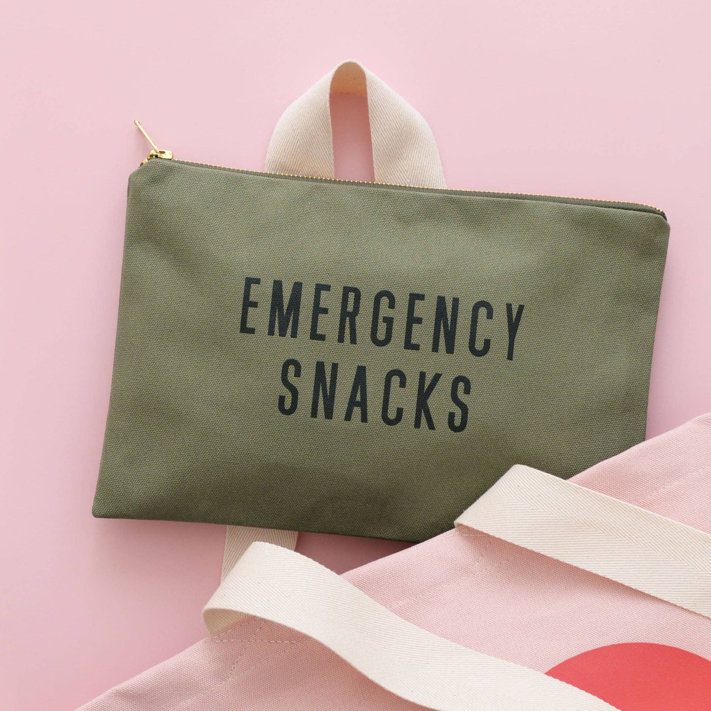 Alphabet Bags - Emergency Snacks - Olive Green Pouch