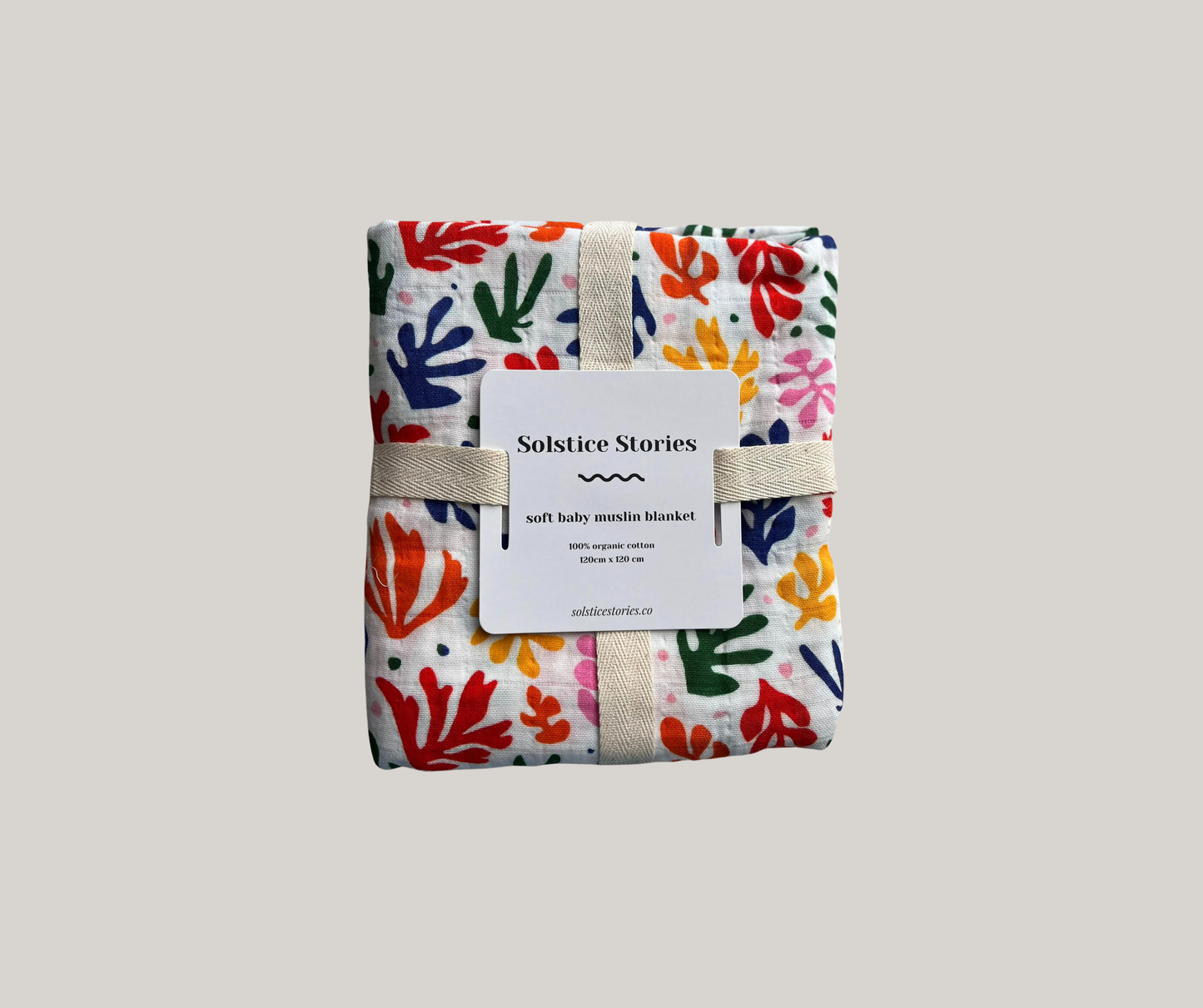 Solstice Stories - Large Organic Cotton Muslin Swaddle Blanket - Matisse Floral