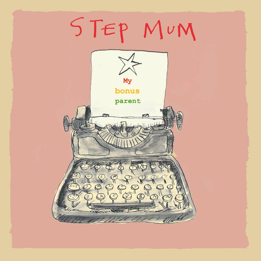 Poet and Painter - Step Mum, Typewriter Greetings Card , FP1062