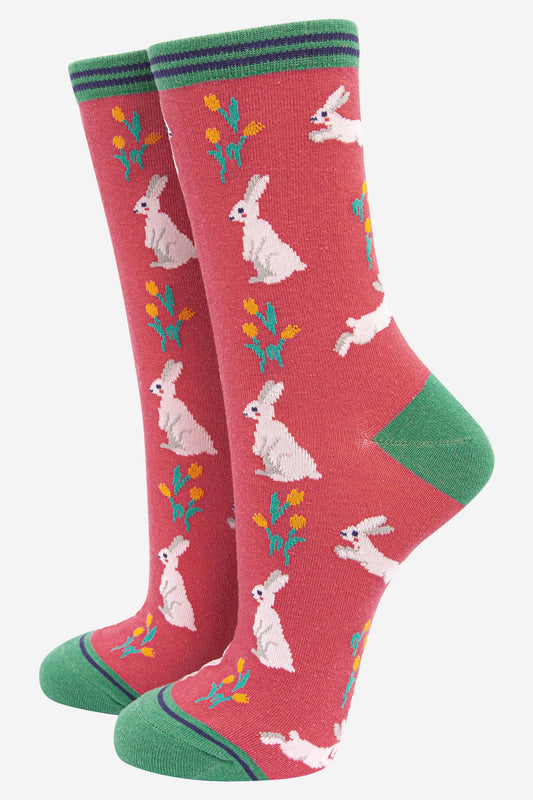 Sock Talk - Women's Spring Bunny Rabbit Bamboo Socks