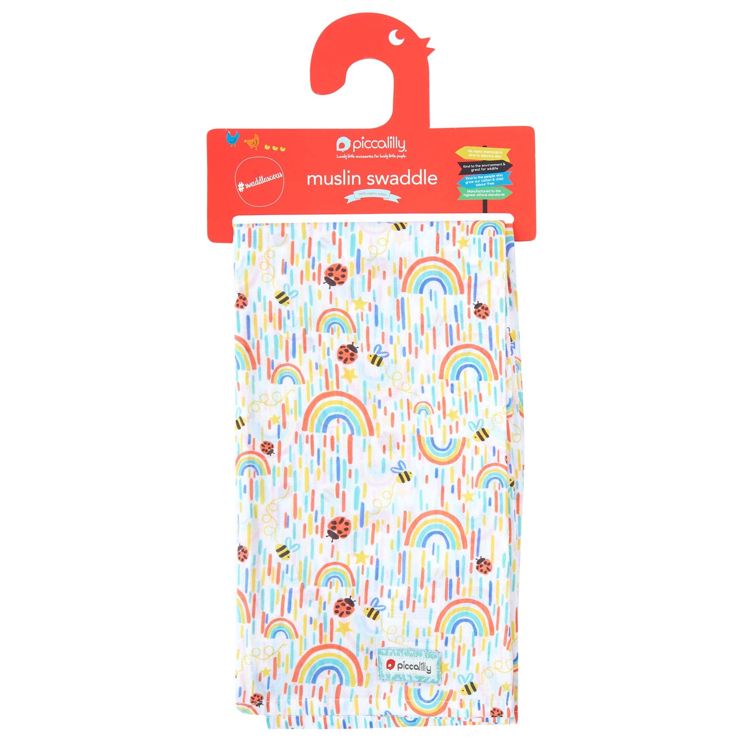 Piccalilly - MUSLIN SWADDLE - SUN SHOWER: ONE SIZE