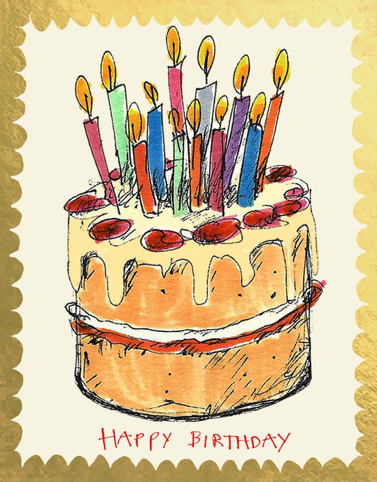 Poet and Painter - 'Happy Birthday Cake' Greetings Card - FP3450