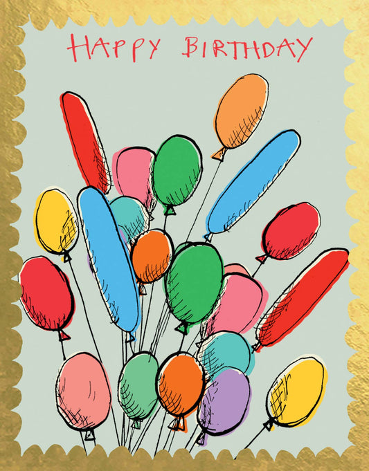 Poet and Painter - 'Birthday Balloons' Greetings Card - FP3466