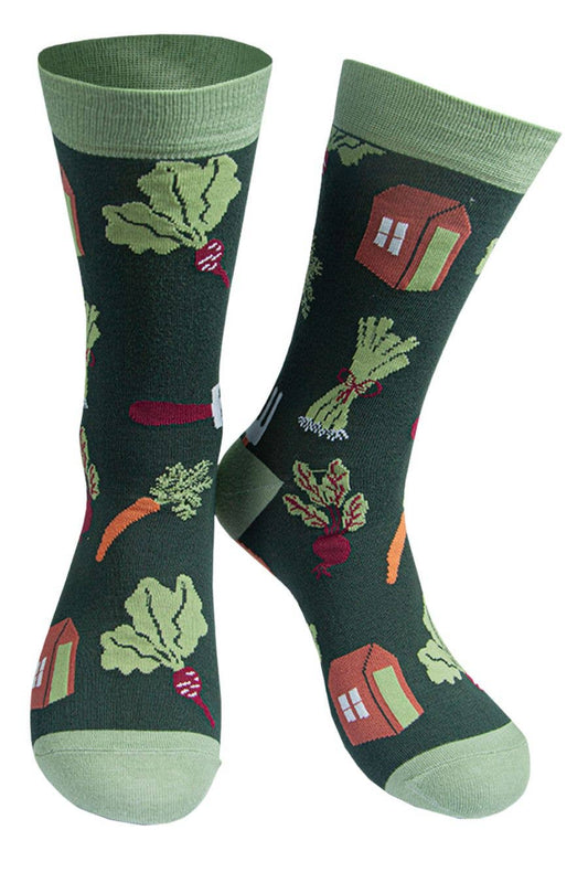 Sock Talk - Mens Bamboo Socks Garden Shed Gardening Novelty Sock Green