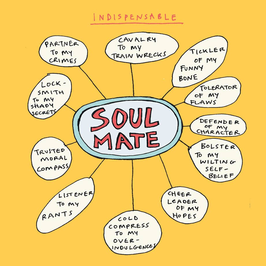 Poet and Painter - 'Soulmate Mindmap' Greetings Card, Mindmap , FP1038