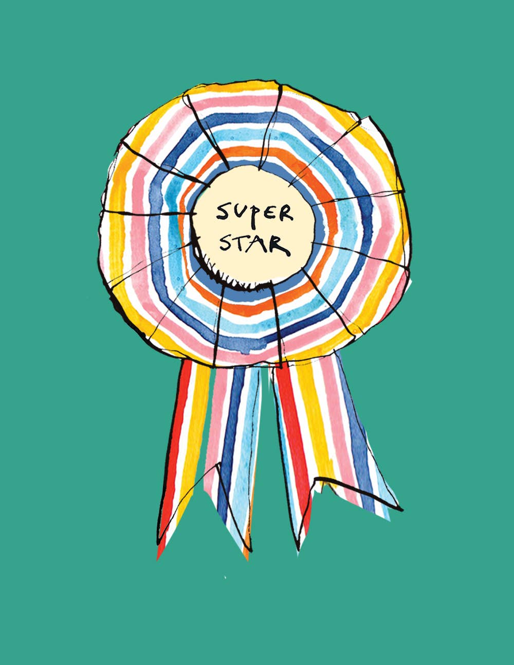 Poet and Painter - 'Superstar Rosette' Mini Greetings Card , FP3317