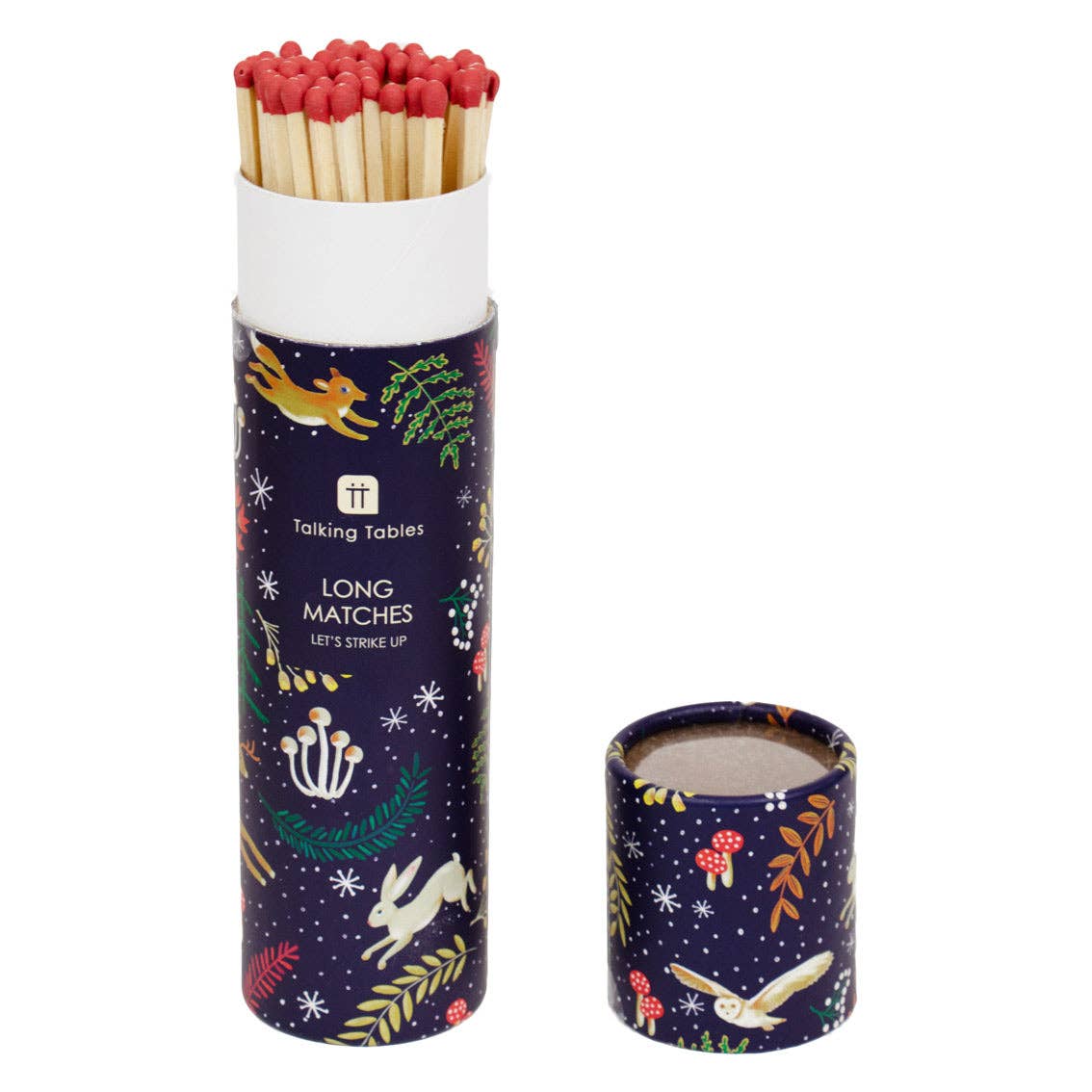 Talking Tables - Woodland Blue Tube of Matches | 50 Long Candle Matches |