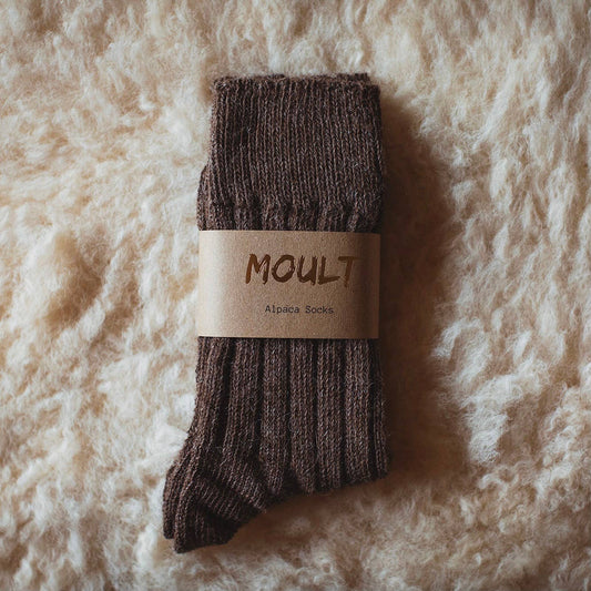 Moult - Alpaca Socks: Burnt Orange, Small (UK4-7)