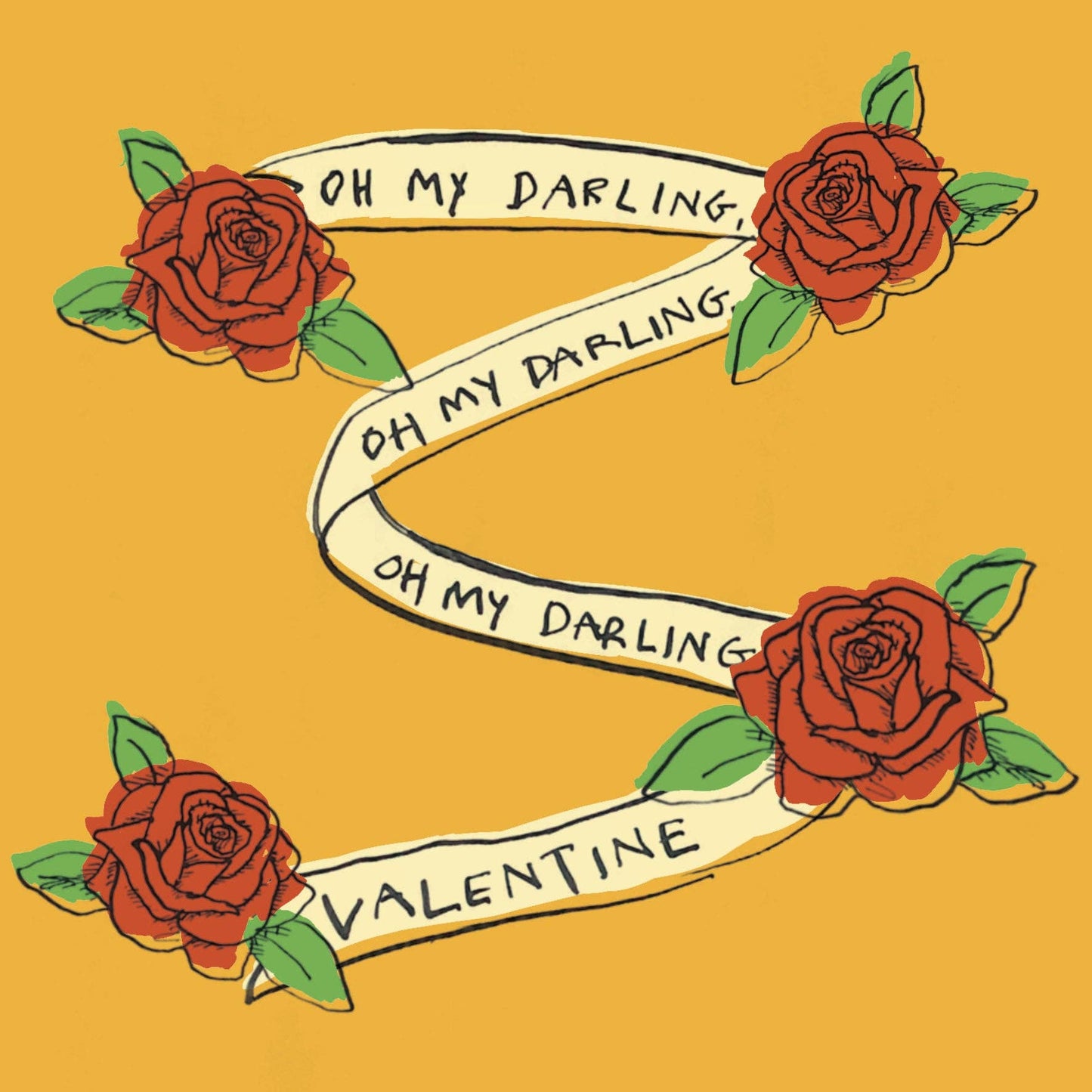 Poet and Painter - 'Oh My Darling Valentine, Roses' Greetings Card , FP2083