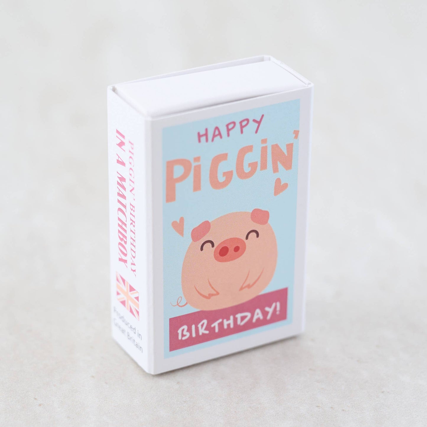 Marvling Bros Ltd - Happy Piggin' Birthday Wool Felt Pig In A Matchbox