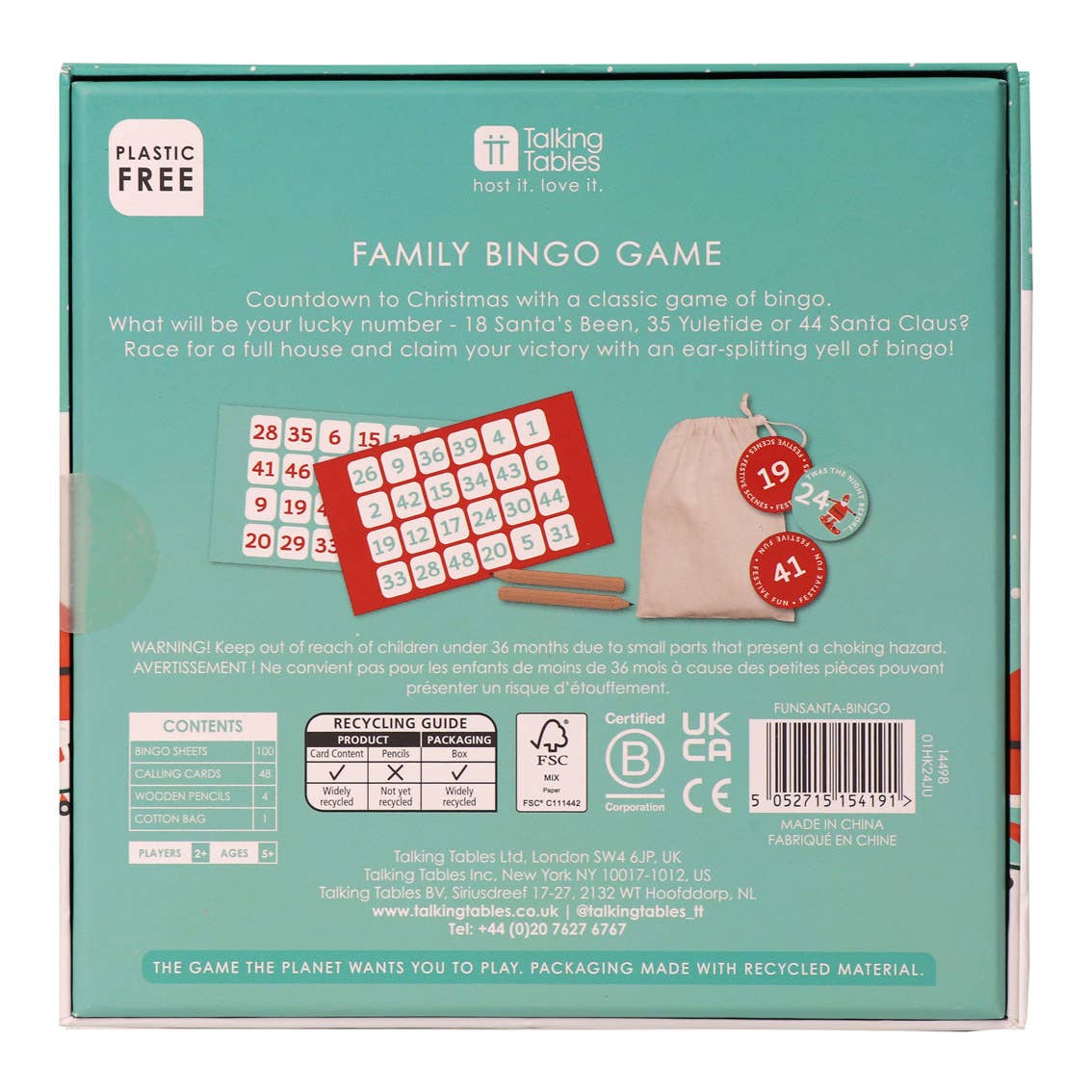 Talking Tables - Christmas Family Bingo Game | POS Unit | Christmas Games |