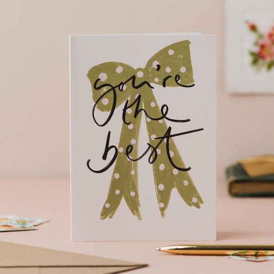 Oh Squirrel - 'You're the Best' Bow Handwriting Thank You Card : Cellophane