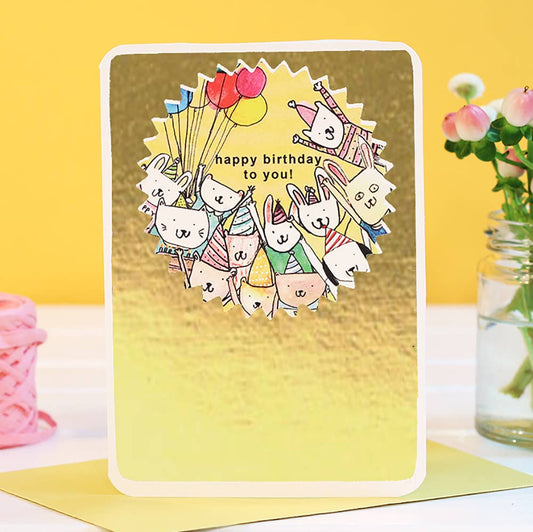 Laura Skilbeck - Gold Birthday Party Card