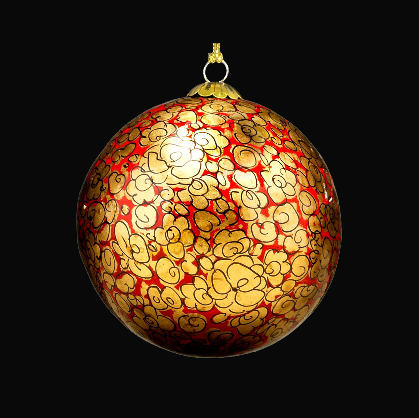 Honest love our planet - Hand-Painted Red Christmas Bauble Ornament