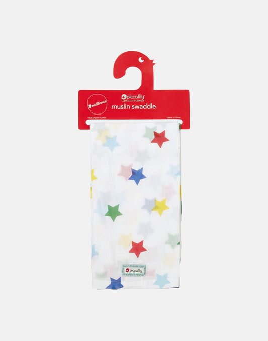 Piccalilly - MUSLIN SWADDLE - RAINBOW STAR