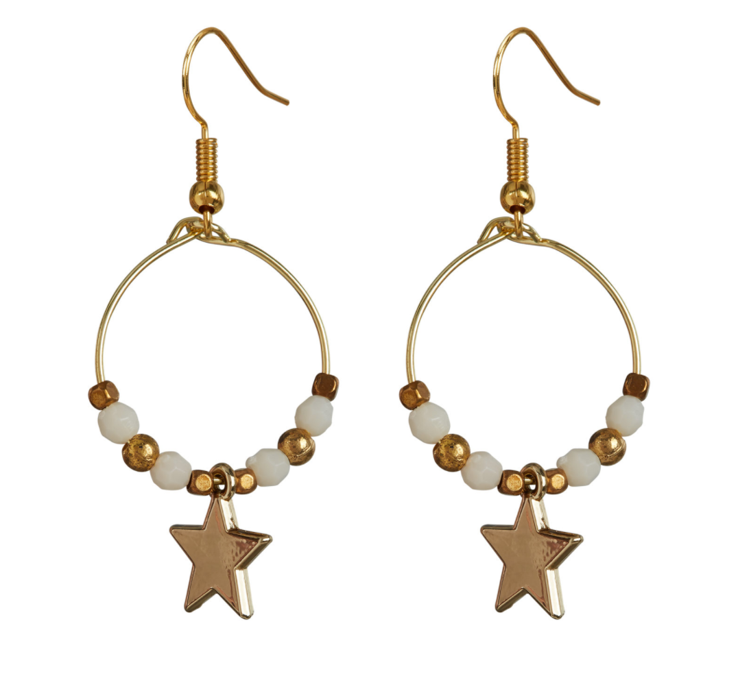 Cockatoo Cream Star Earrings