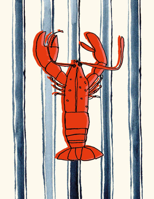 Poet and Painter - 'Lobster' Mini Greetings Card , FP3323